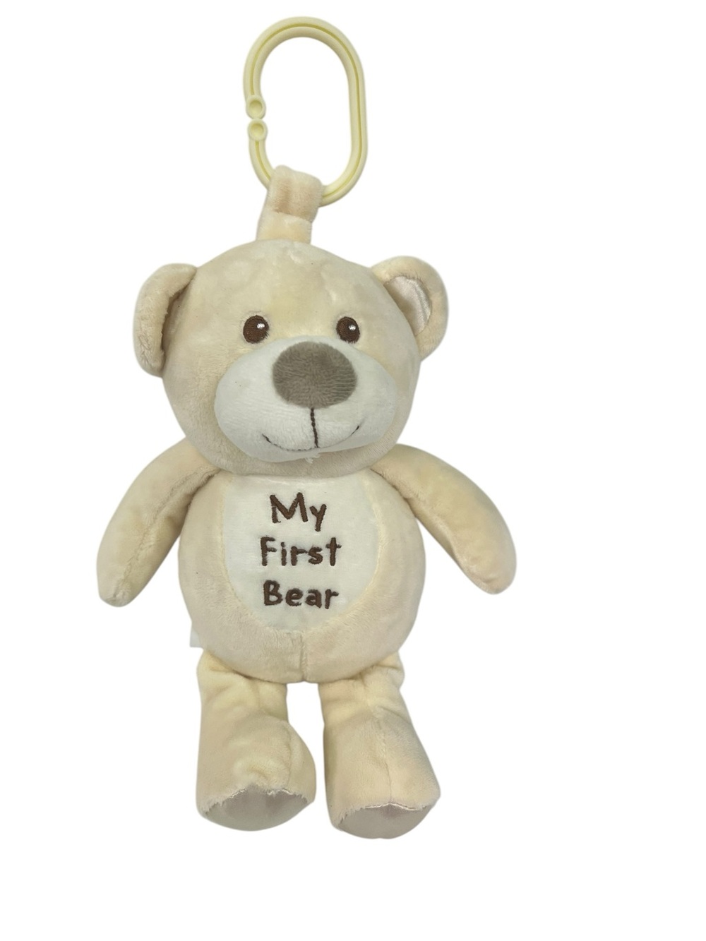 My First Bear Plush Clip-On Toy - Cream Baby Rattle